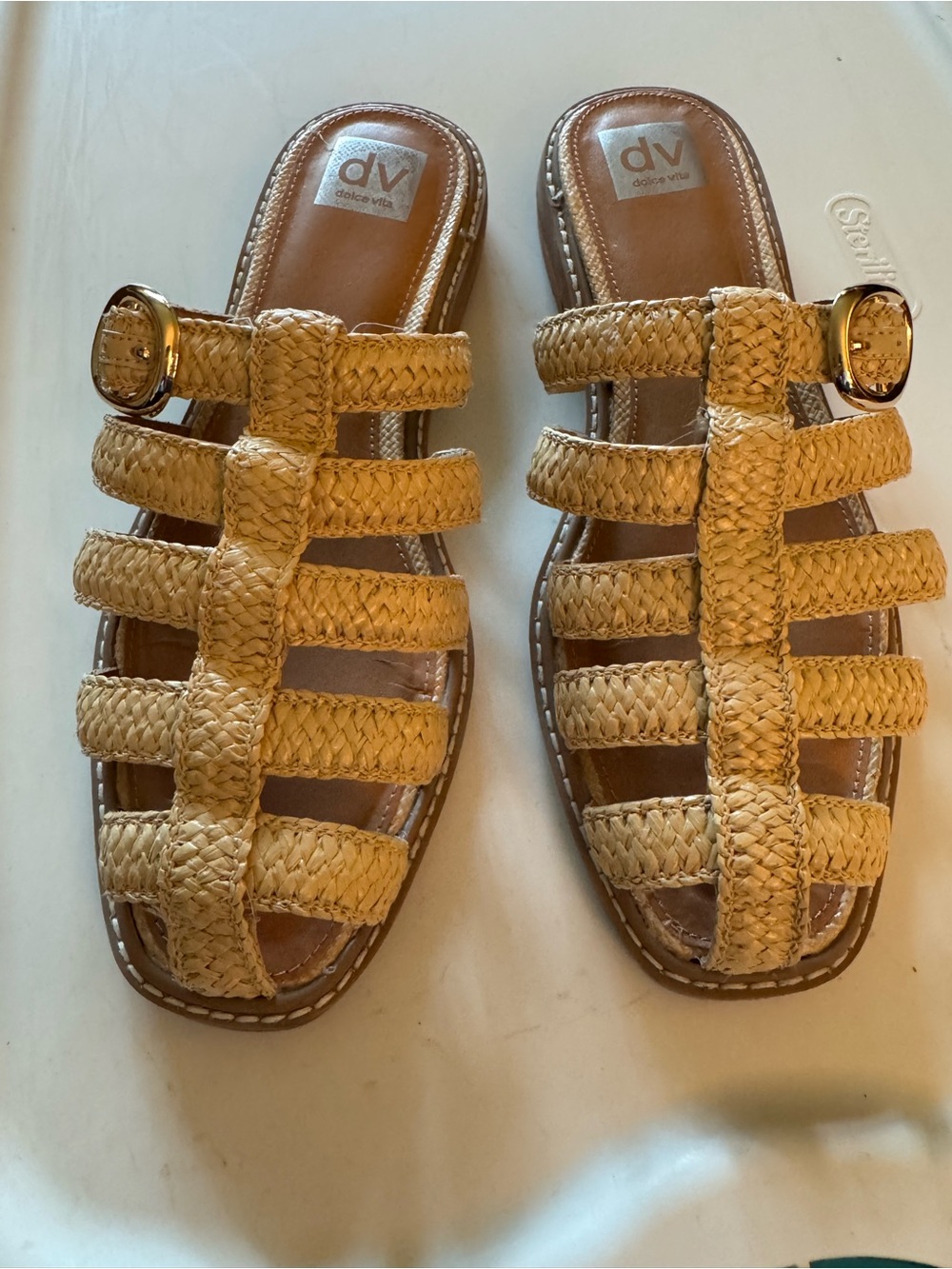 DV by Dolce Vita Tan Braided Fisherman  Buckle Slide Sandals